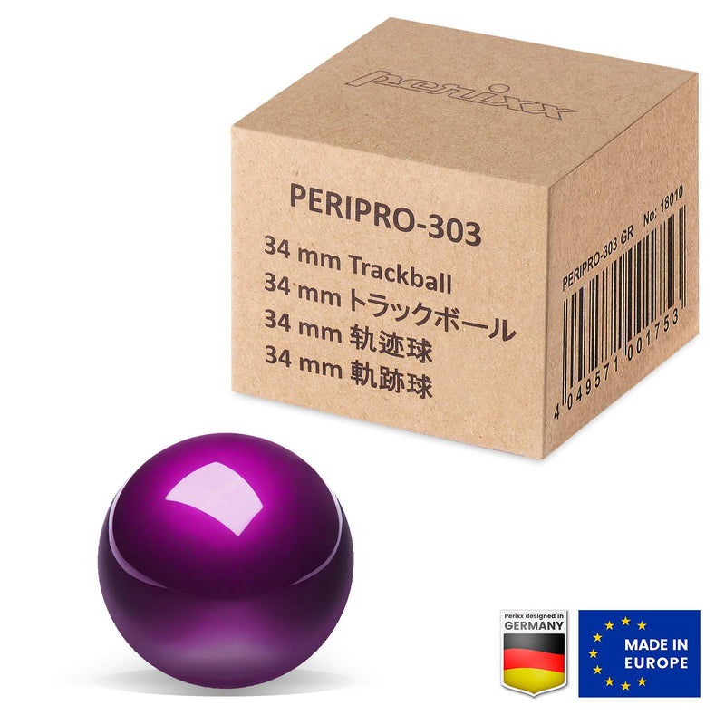 Perixx PERIPRO-303GP Small Trackball, 1.34 Inches Replacement Ball for Perimice and M570, Glossy Purple