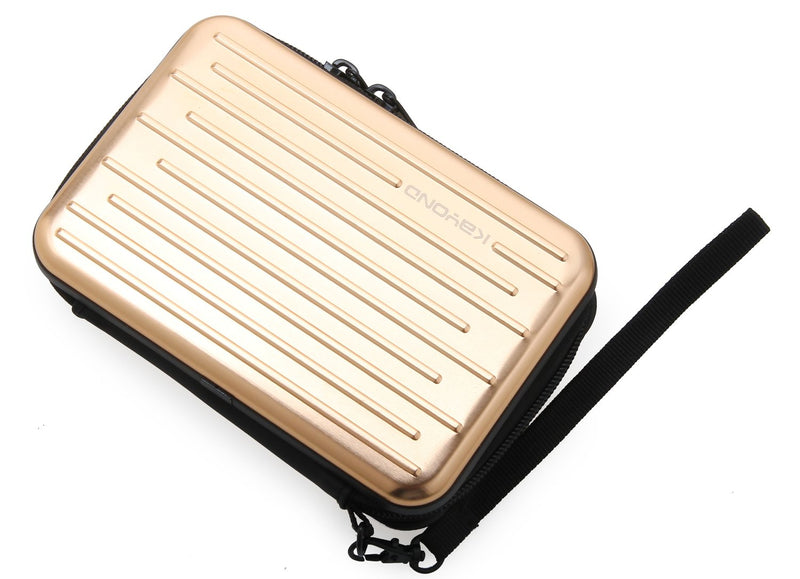 KAYOND Anti-Shock Silver Aluminium Carry Travel Protective Storage Case Bag for 2.5" Inch Portable External Hard Drive HDD USB 2.0/3.0 (Golden) Golden