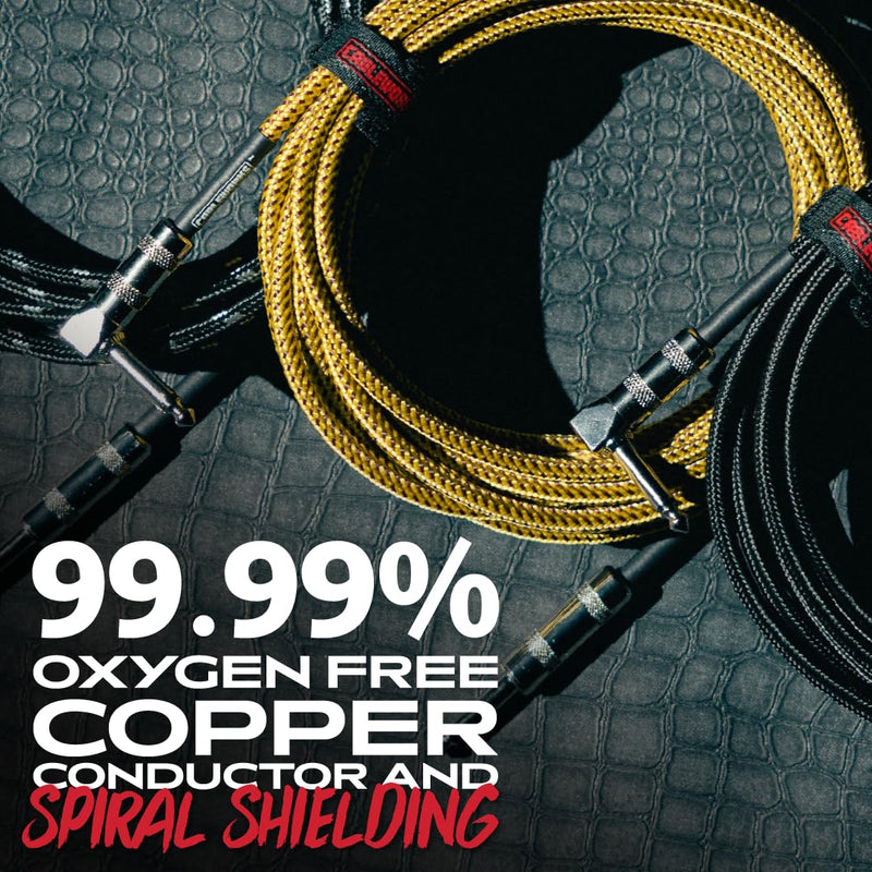 by Gator Cases Backline Series 20 Ft Braided Guitar Instrument Cable, Straight to Right Angle, Black/Grey (GCWB-INS-20RABG) Black / Grey 20 ft.