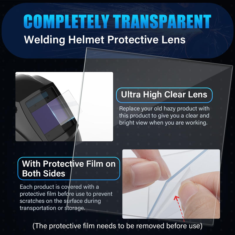 [AUSTRALIA] - 3350 Series Inside Clear Cover Lens Fits for Lincoln Viking Electric Welding Helmet Hood, 3.73" x 3.5" Arc Welder Protective Lenses Electric Welder Parts, Replaces KP3044-1 (6 PCS) 