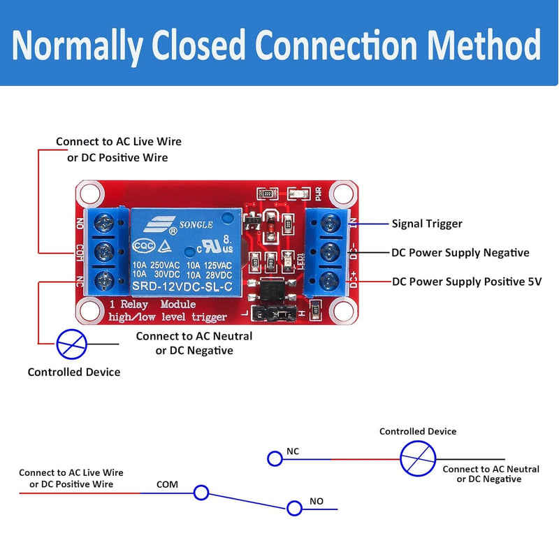 GTIWUNG One Channel Relay Module 12 V, 1 Channel Relay Board with Optocoupler Isolation, High Level Trigger Relay Module, Low Level Trigger Expansion Board, Relay Switch Module for Arduino Pack of 10 1 channel 12 V, red