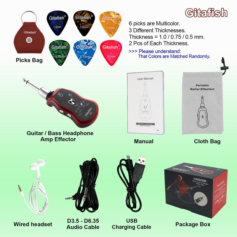 [AUSTRALIA] - Mini Bass Amp Bluetooth Electric Guitar Amps Pocket Bass Portable Headphones Amplifier 