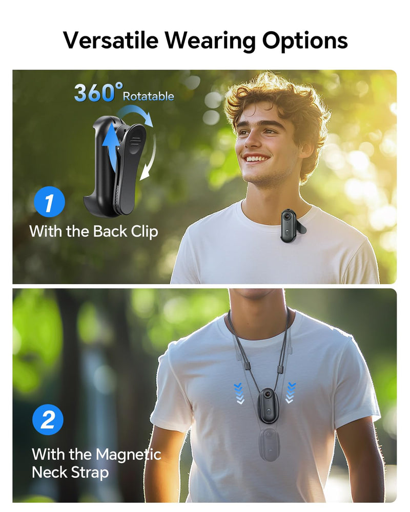 BOBLOV W4 2K Mini Body Camera, Wearable 64GB Camera with 360°Rotatable Clip & Magnetic Clip, 120 Minutes for recording, Easy to Use and Take for Lecture, Traveling, Pet Walking and Outdoors Activities BL64GB