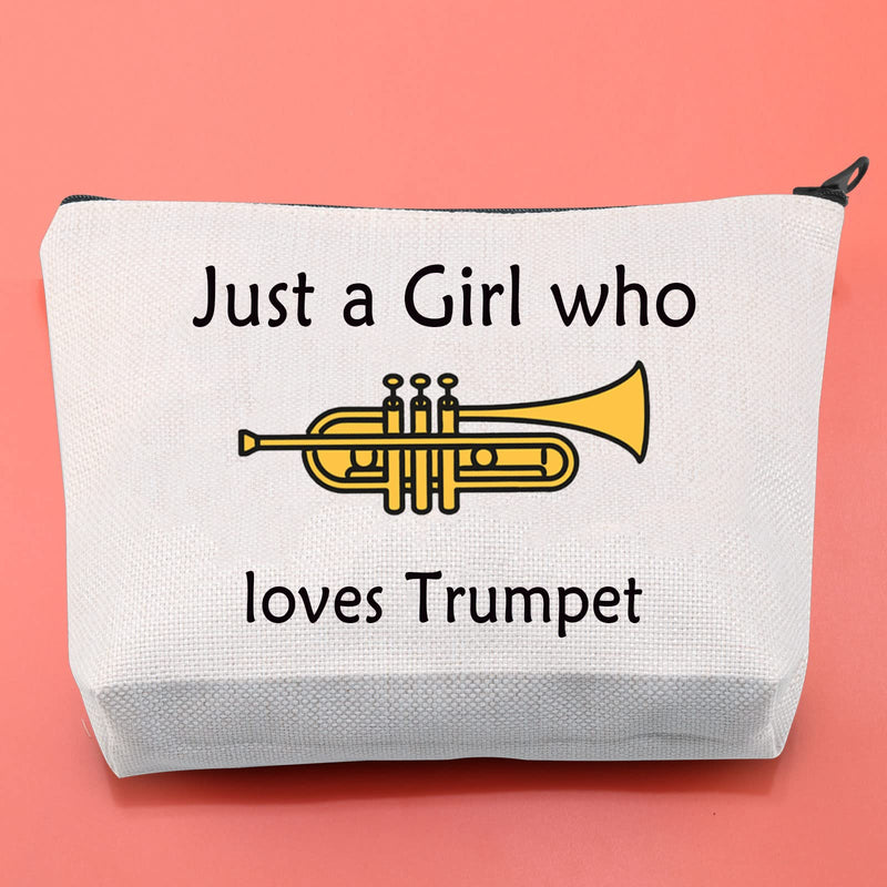 BLUPARK Trumpeter Gift Trumpet Girl Cosmetic Bag Just a Girl Who Loves Trumpet Cornet Gift for Trumpet Lover (Girl who loves Trumpet)