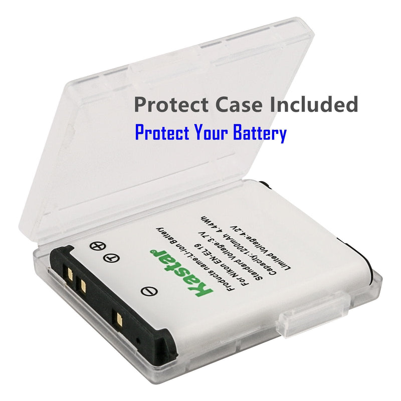Kastar Battery + Slim USB Charger for Nik EN-EL19 Coolpix A100 S100 S2750 S2800 S3300 S3400 S3500 S3600 S4200 S4300 S4400 S5200 S5300 S6400 S6500 S6600 S6700 S6800 S6900 S7000, Son NP-BJ1 DSC-RX0