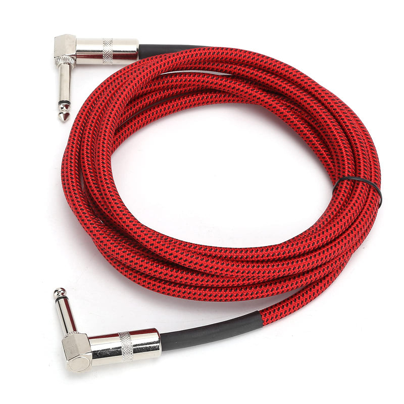 [AUSTRALIA] - Hilitand Guitar Cable - 6.35MM Male Head Audio Guitar Cable 10ft Electric Guitar Amplifier Cord - Right Angle to Right Angle 1/4 Inch Instrument Cable Guitar Amp Cable(red) 