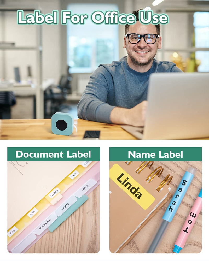 [AUSTRALIA] - Phomemo Mini Label Maker Q30S Bluetooth Small Label Maker Machine, Handheld Label Maker Wireless Thermal Labeler Printer, for Home Office Organization, Green 1 
