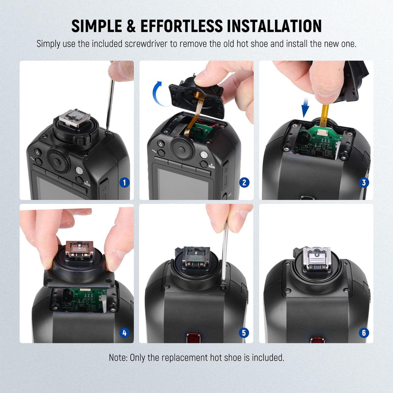 [AUSTRALIA] - NEEWER Z2-S Hot Shoe Replacement, for Z2-S/Z2Pro-S/Z2II-S Round Head Flash Compatible with Sony Camera, Speedlite Hot Shoe Adapter Repair Part with Upgraded Metal Contact Interface 
