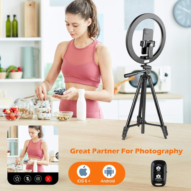 [AUSTRALIA] - Sensyne UBeesize 10" Selfie Ring Light with 50" Extendable Tripod Stand & Phone Holder for Live Stream/Makeup/YouTube Video 