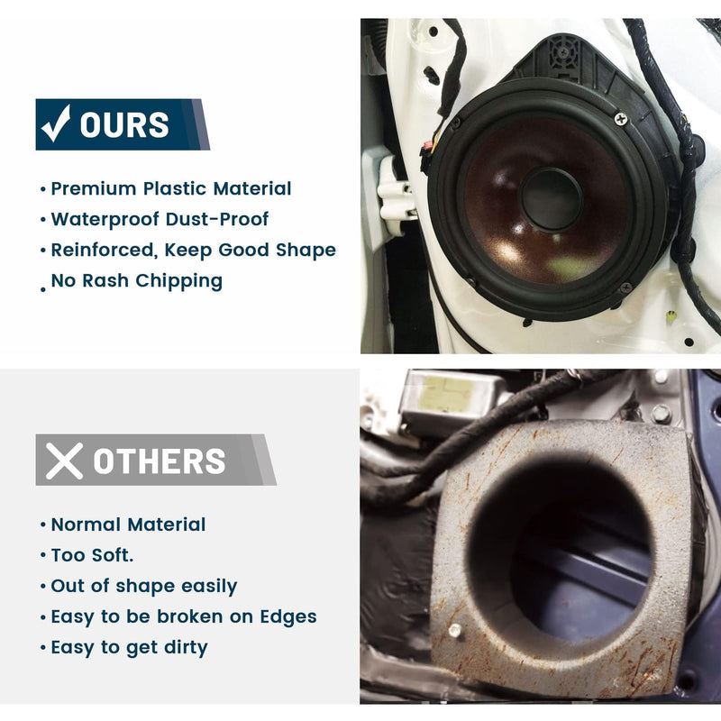 [AUSTRALIA] - 6.5 Inch Front Door Speaker Bracket Adapter Speaker Wiring Harness for Select 2018-2023 Toyota Camry/Avalon/Highlander/Sienna for Installation Aftermarket Door Speaker Spacer Ring 