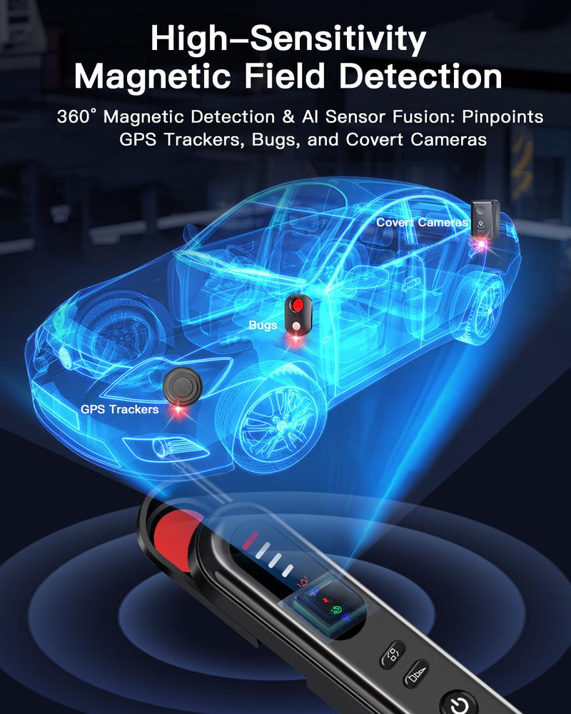 [AUSTRALIA] - Hidden Camera Detector, Anti-Spy Camera Finder, RF Signal & WiFi Scanner, GPS Tracker & Bug Detector, 6 Modes Portable Privacy Protector for Travel, Hotel, Car, Bathroom– Spy Device Detection Pen 
