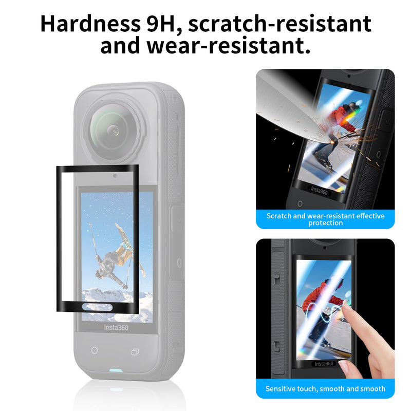 Accessories Kit for Insta360 X5 Lens Guard Protective Case Glass Tempered Glass Screen Protector Silicone Protective Cover and Lens Cap Camera Case
