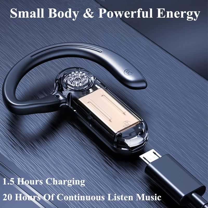 Bluetooth Headset Wireless Bluetooth Earpiece Single Ear Voice Control Answer Earphones for cell phone computer Laptop Driver Trucker