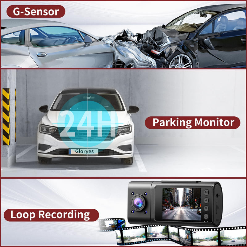 [AUSTRALIA] - 2025 Dash Cam, 3 Channel Dash Cam Front and Rear Inside, Interior Car Camera, 2.5K/1440P Single Fr,Fr+Interior, Front+Rear Dash Camera for Cars Taxi with Night Vision, Parking Monitor 1S Recording 