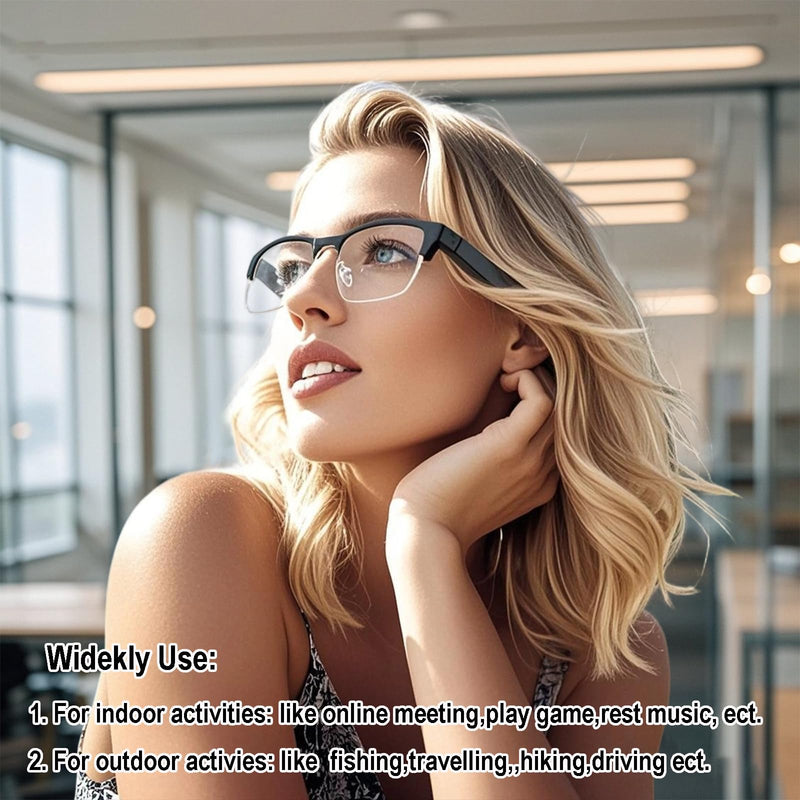 AI Smart Glasses with Real-Time Translation for 164 Languages | Bluetooth Translate Glasses for Men Women,Blue Light Blocking,Hand-free Glasses for Travel & Business AI Translate-Gold Frame