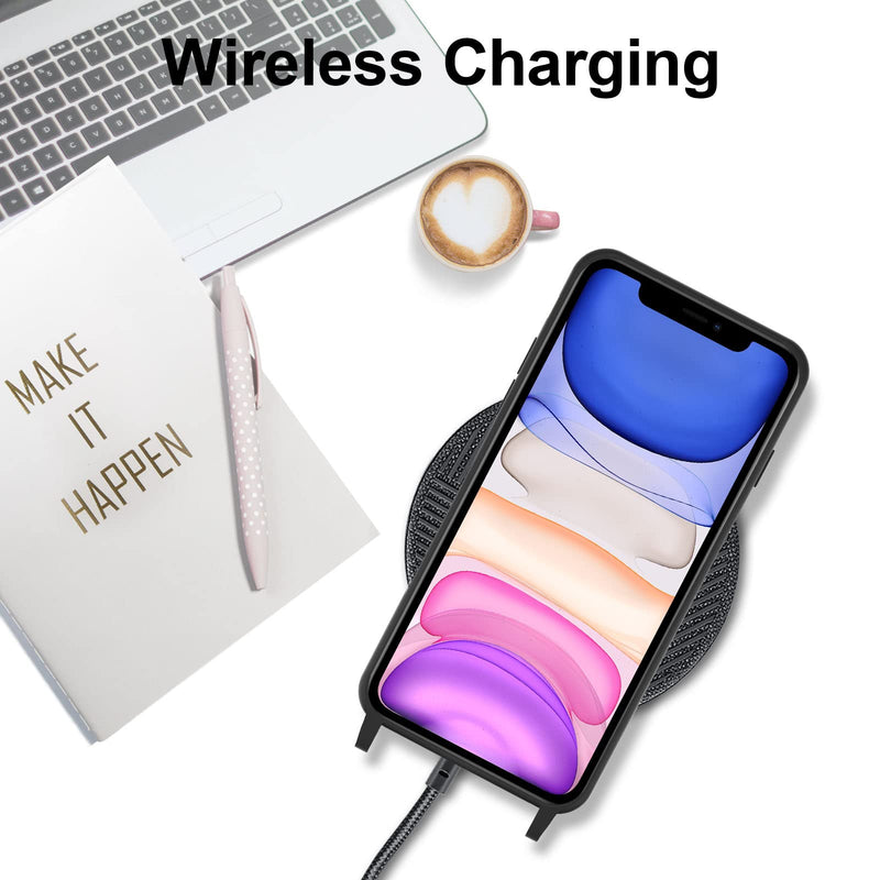 UEEBAI Crossbody Lanyard Phone case for iPhone 12, Silicone Phone Cover with Adjustable Necklace Strap Soft Belt Neck Cord Lanyard Shockproof Protective Case - Black