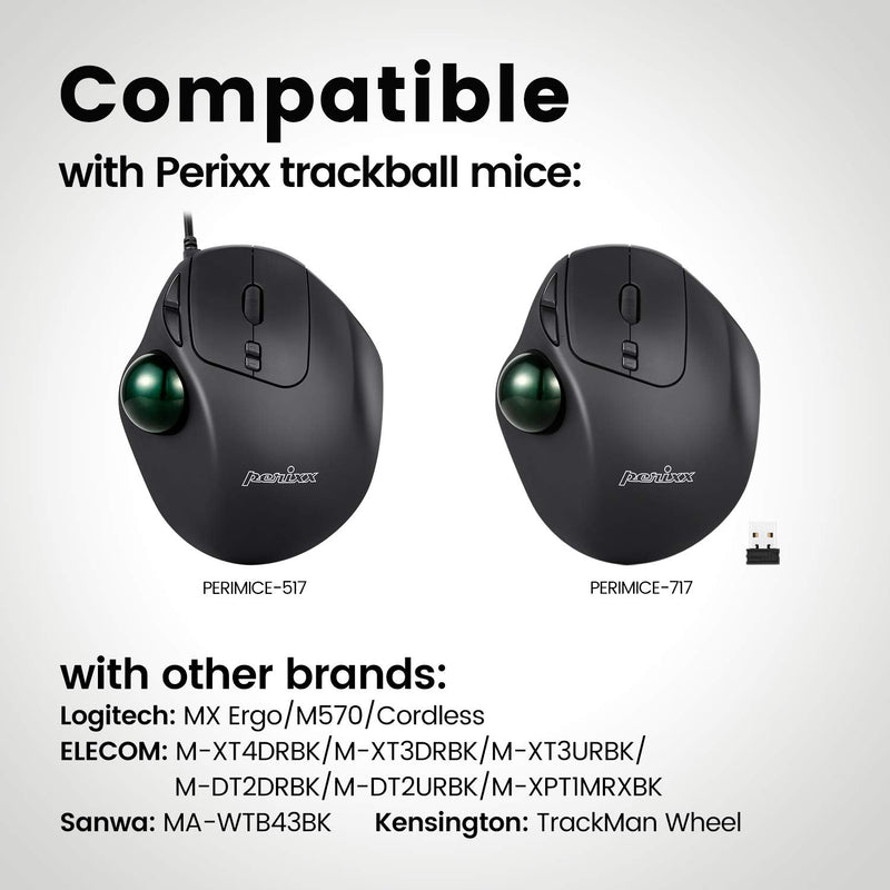 Perixx Peripro-303GLG Trackball, 1.34 Inch Replacement Ball for Perimice and M570, Glossy Green