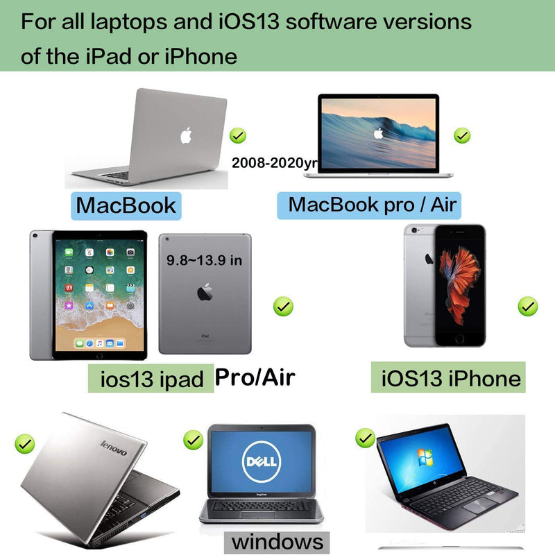 Rechargeable Bluetooth Mouse for Laptop iPad Pro iPad Air MacBook Pro MacBook Air Wireless Mouse for Laptop Mac MacBook Chromebook Win8/10 silver