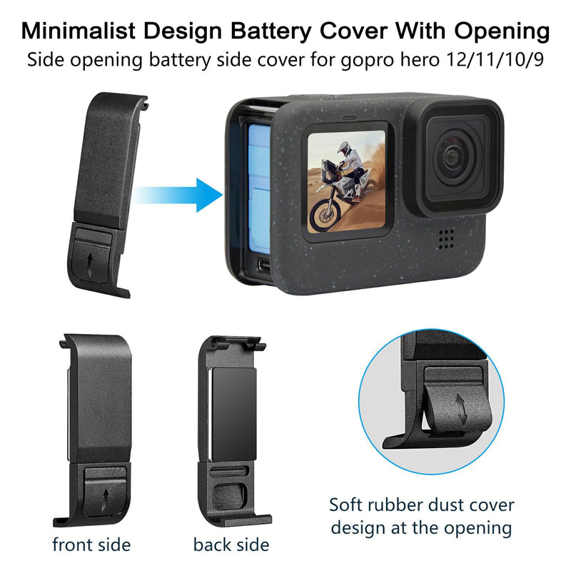 Suptig Protective Case, Silicone Case Compatible for Gopro Hero 12/ Hero 11/ Hero 10/Hero 9 Black (Blue), RSX-428 Blue