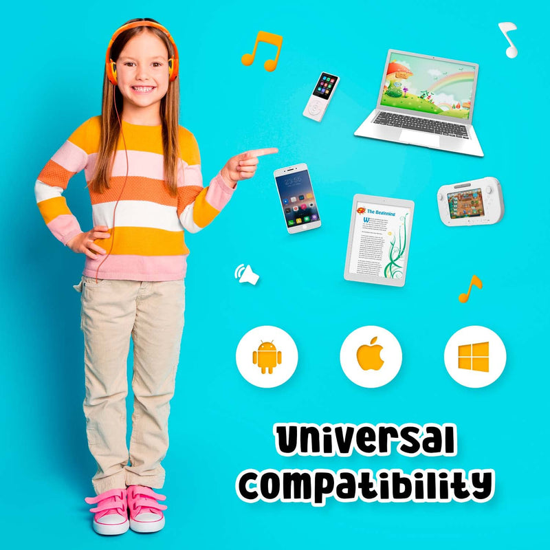 Kidrox Save 17% on Toddler Headphones for 2 + Year Old – Kids Headphones Wired for School, Infant Headphones for Girls, Headphones for Boys Orange and Turquoise Set
