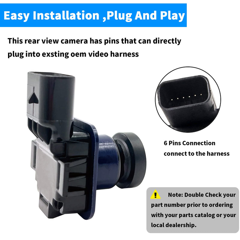EJ5Z-19G490-A Rear View Back Up Camera Compatible with Ford Escape 2014 2015 2016 Reverse Backup Camera Replaces GJ5T-19G490-AB