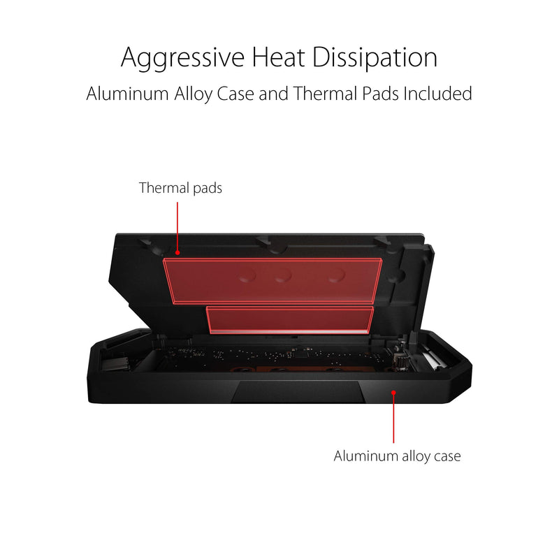 ASUS ROG Strix Arion Aluminum Alloy M.2 NVMe SSD Enclosure Case Adapter, USB 3.2 Gen 2 Type-C ,10 Gbps, USB-C to C and USB-C to A Cables, Fits PCIe 2280/2260/2242/2230 M Key/B+M Key, 1 Year Warranty ROG Arion Black|up to 10Gbps