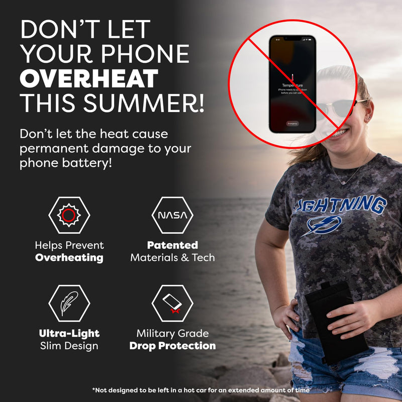 PHOOZY Apollo II Thermal Phone Case with NASA-Derived Technology - Extends Battery Life 4X in Hot or Cold Weather - Military Grade 8-Foot Drop Protection Insulated Pouch - Large Black Apollo II Blackout