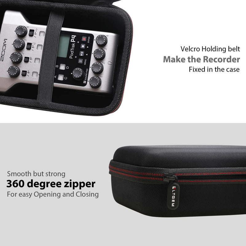 [AUSTRALIA] - LTGEM Hard Travel Case Compatible with Zoom PodTrak P4 Podcast Recorder 