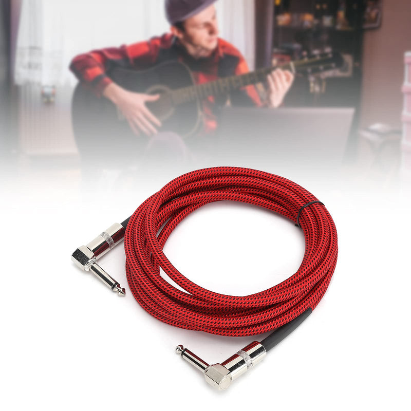 [AUSTRALIA] - Hilitand Guitar Cable - 6.35MM Male Head Audio Guitar Cable 10ft Electric Guitar Amplifier Cord - Right Angle to Right Angle 1/4 Inch Instrument Cable Guitar Amp Cable(red) 