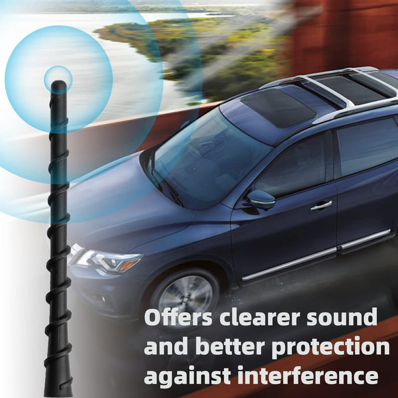 KSaAuto Antenna Compatible with 2003-2023 Nissan Pathfinder Rogue Murano Cube Juke Versa Kicks Leaf 370Z 350Z NV200 Car Accessories, 7 Inch Replacement Radio Antenna Mast Ni-ssan