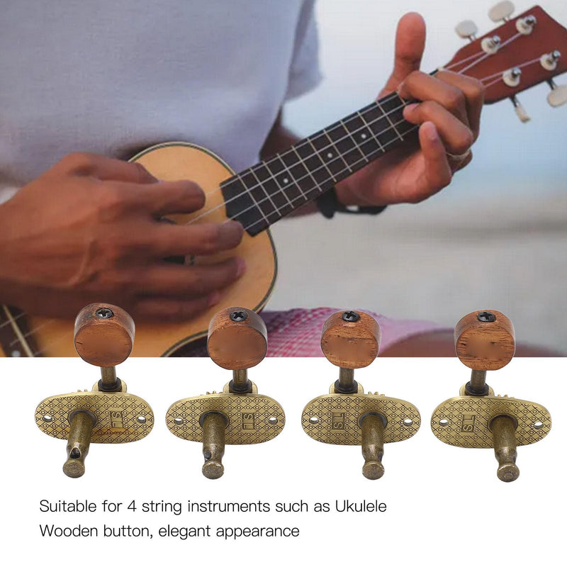 [AUSTRALIA] - 4Pcs Ukulele Tuning Pegs, Acoustic Guitar Pegs 2R 2L Machine Heads, Elegant Rosewood Bronze Zinc Alloy Ukulele Tuners with Sleeves and Screws for 4 String Instruments 