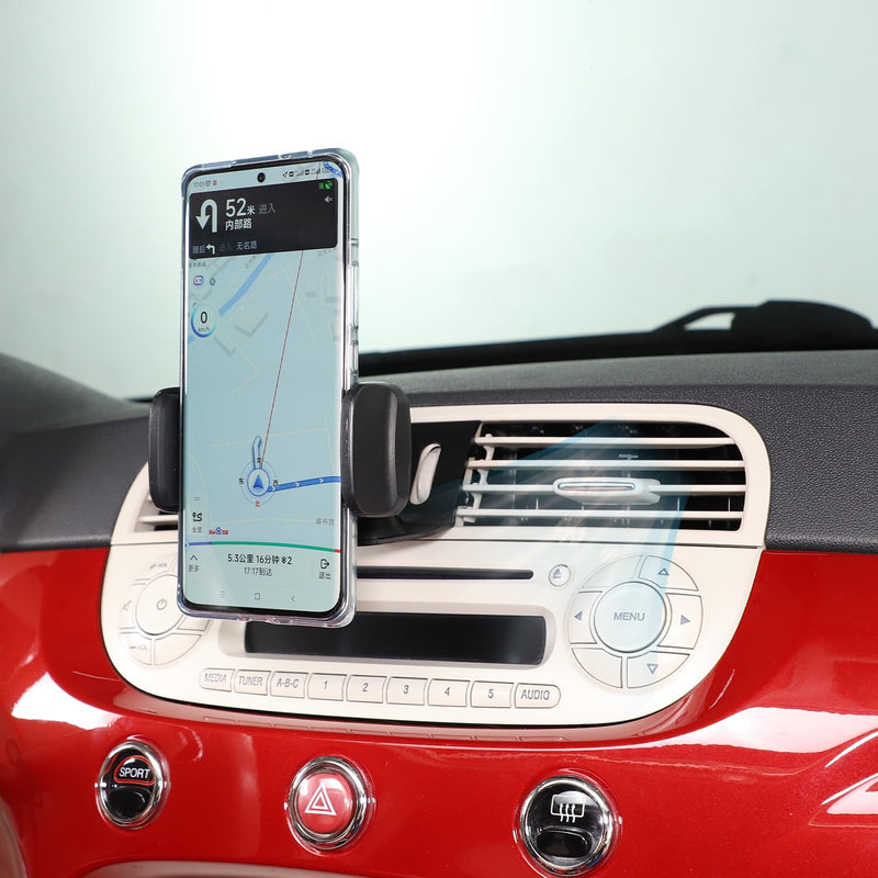 HAPPYHORSE Car Phone Mount Compatible with Fiat 500/500 Abarth 2010-2015 Central Control Air Vent Phone Holder Phone Mount Accessories (Style C)