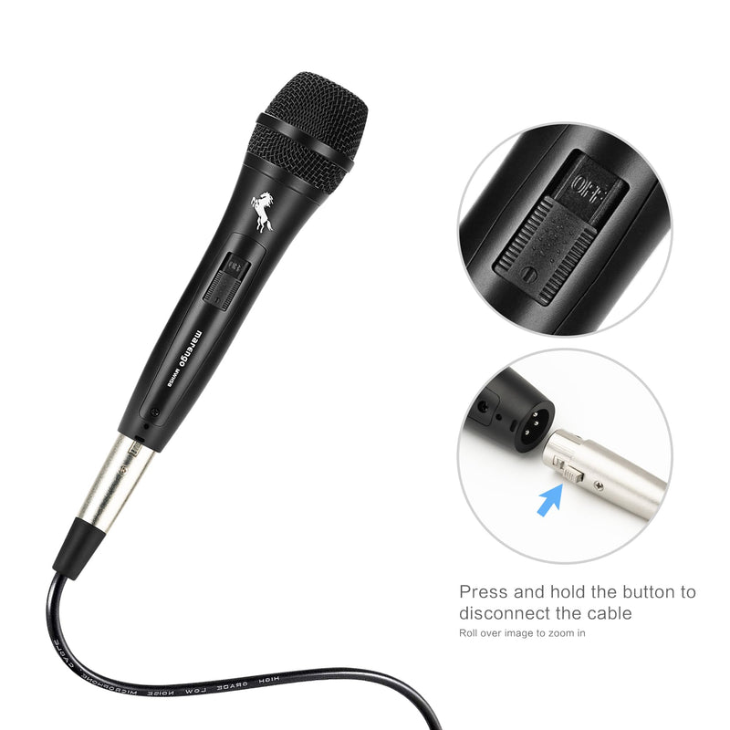 Marengo Dynamic Vocal Microphone for Karaoke Speaker,Wired Handheld Mic with On and Off Switch and 13ft Detachable Cable MWH58