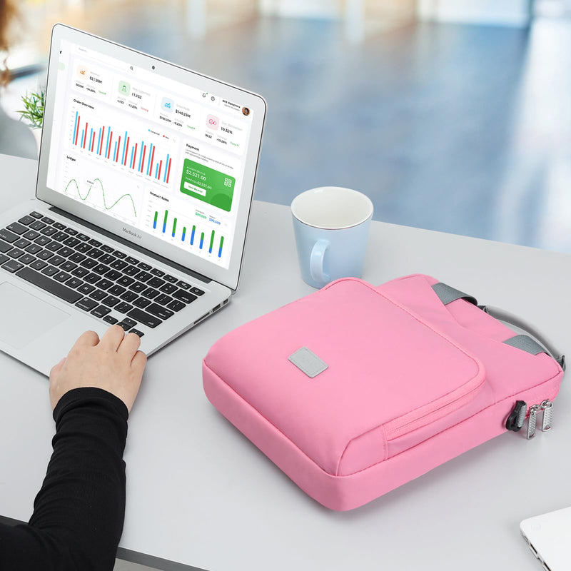 9-11 Inch Tablet Bags for Women, Padded Carrying Sleeve Case for iPad Pro 11 (2022-2018), iPad 10.9 (10th Gen), iPad Air (5/4th Gen), Galaxy Tab S9/S8 (Pink) Pink