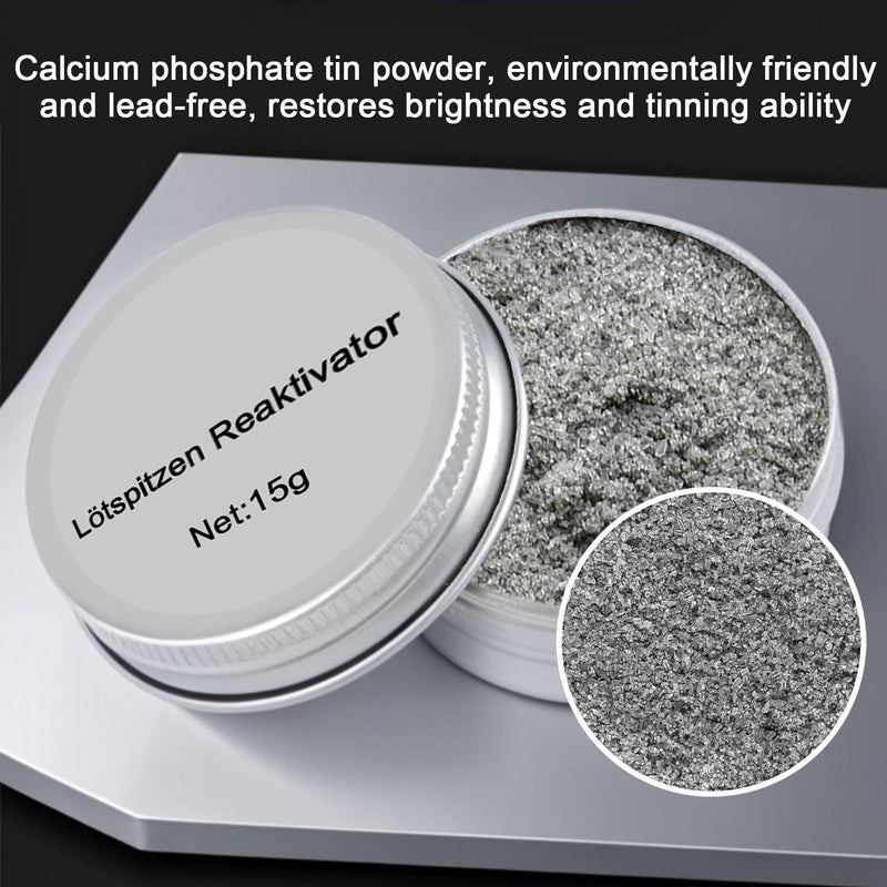 Soldering Tips Reactivator Lead-Free Soldering Tip Cleaner for Reactivating Oxidized Soldering Tips (Net Weight: 15g Tub)