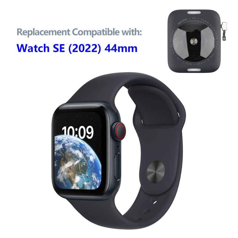 Back Cover Glass Heart Rate Part Connector Compatible with Apple Watch SE (2022) 44MM Model A2722, A2723, A2724, A2727 (Cellular/LTE+GPS) with Tools
