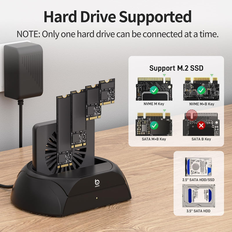 M.2 NVMe SSD Enclosure, Tool-Free Installation, Xiaobi Hard Drive Docking Station