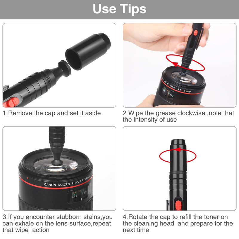 14-in-1 Camera Lens Cleaning Kit - Mirrorless Camera Sensor Cleaning Kit for DSLR Camera Canon Sony Nikon Including Lens Blower/Detergent/Swabs/Cleaning Cloth/Cleaning Pen/Cleaning Brush 14 IN 1