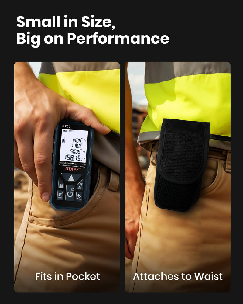 [AUSTRALIA] - Laser Measure, DTAPE Digital Laser Distance Meter, Upgraded High-Accuracy Laser Measuring Tool, Electronic Tape Measure, 2" Backlit LCD Display, Area/Volume/Indirect Measurement, in/Ft/Ft+in/M 330ft 