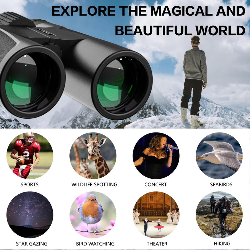 Binoculars for Adults,HD Professional Binoculars for Bird Watching, Hunting,BAK-4 Lens for Hunting Hiking Sightseeing