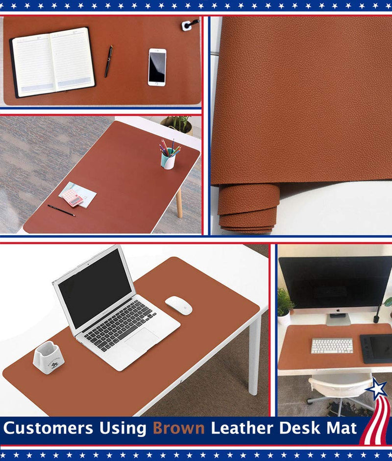 Desk Protector Blotter Pad on Top of Desks PU Leather Office Desk Writing Mat Computer Laptop Gaming Under Keyboard Mouse Pad Desk Decor Accessories Organizer for Women Men Kids Black 16 X 32 Inches 16'' x 32'' inch Midnight Black