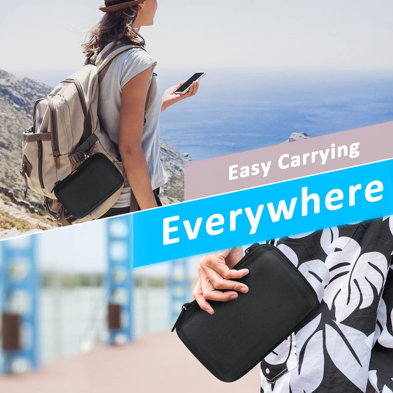 Shockproof Hard Shell Carrying Case, Large Capacity Storage Pouch Bag | Fits GPS, External Hard Drive, Power Bank, Charger, Cable, Travel Tech Organizer, Durable EVA Material Z Black and Deep Purple