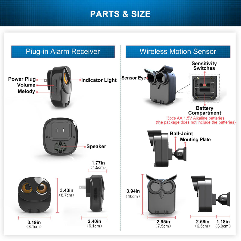 [AUSTRALIA] - Driveway Alarm- 1/2 Mile Long Range Wireless Driveway Alarm Weather Resistant Motion Sensor&Detector-DIY Security Alert System-Monitor&Protect Outdoor/Indoor Property - 1 Receiver and 1 Sensor 1 Receiver+ 1 Sensor 