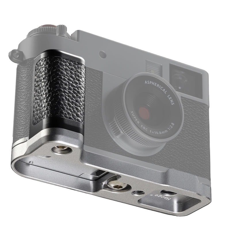 Haoge Handle HandGrip for Fujifilm x Half Camera Body Accessories L-Shape Grip Bracket Plate HG-XHALF-S Silver-Plate