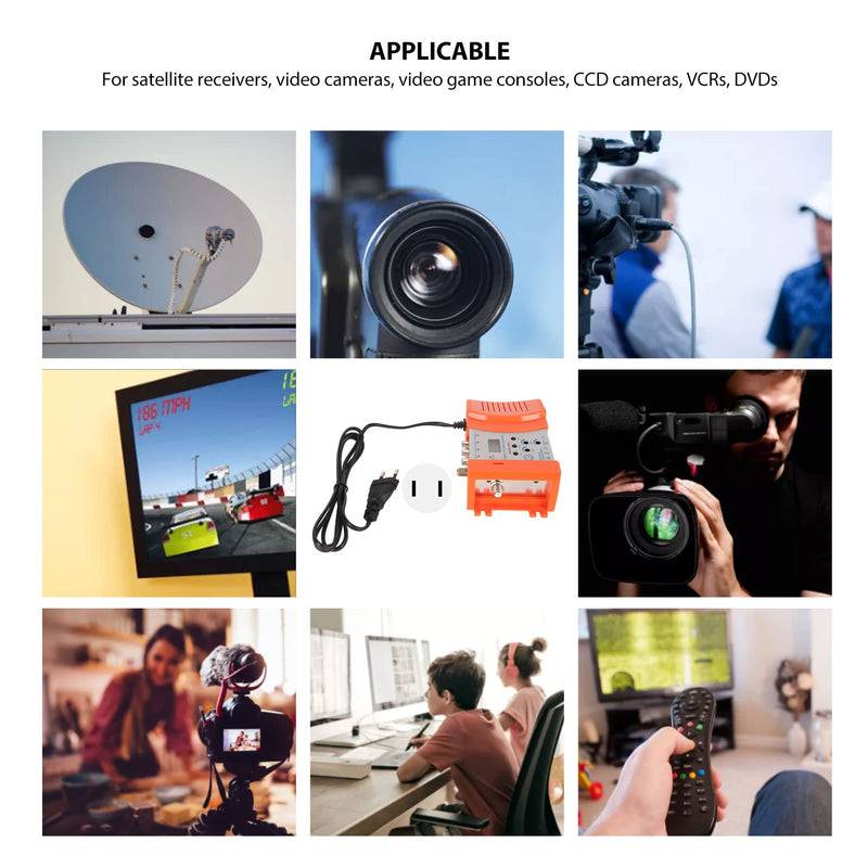 AV to RF Modulator Supports VHF UHF PAL NTSC TV Link Modulator with Digital Display, Easy Installation and Simple (US Plug) US Plug