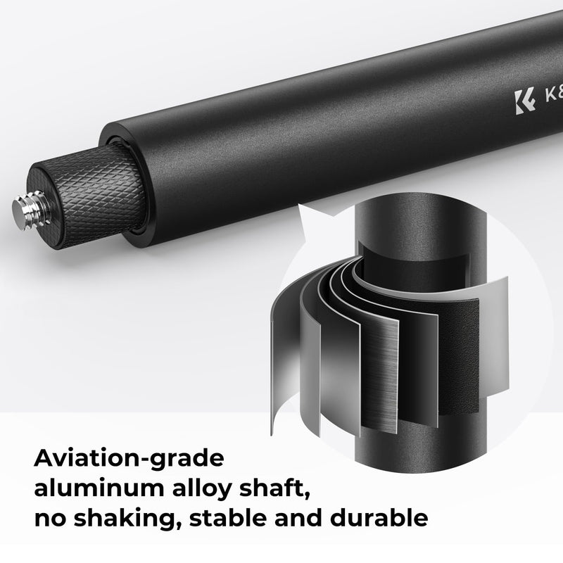 K&F Concept 60 inch Invisible Selfie Stick, Extension Pole compatiable with Insta360 Sports Camera, GoPro, DJI Action, 1/4" Extended Monopod Pole with GoPro Adapter