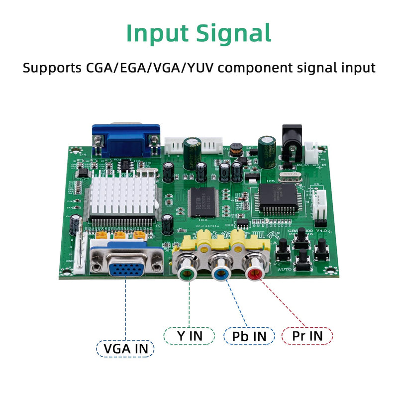 [AUSTRALIA] - Mcbazel Arcade Game RGB/CGA/EGA to VGA HD Game Video Output Converter Board for Arcade Monitor to CRT LCD PDP Projector 