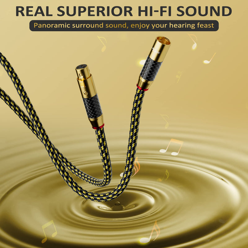 [AUSTRALIA] - Hi-Fi XLR to XLR Microphone Cable 100 Feet, Male to Female Cable, 3 Pin Balanced XLR Cable, 16AWG Silver Plated Copper, Multiple Shield, Nylon Braided Cord for Real HiFi System, Audiophile 