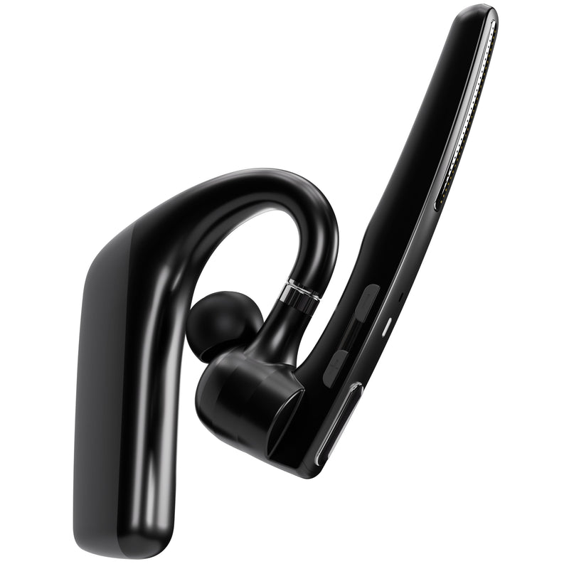 Delton Ultralight Bluetooth Headset with Noise Cancelling Microphone | Bluetooth Earpiece with Carrying Case, Wireless Headset for PC/Laptop, Compatible with MS Teams, Zoom and More - Black