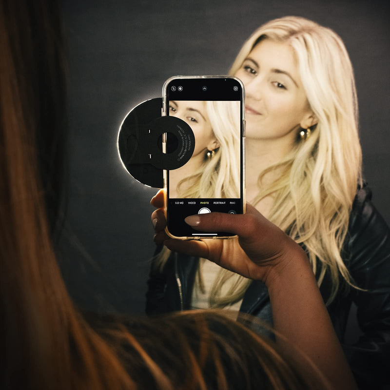 LuMee Studio Clip Light - LED Ring Light for Laptops, Monitors, Smartphones, Tablets - Portable and Rechargeable - Black